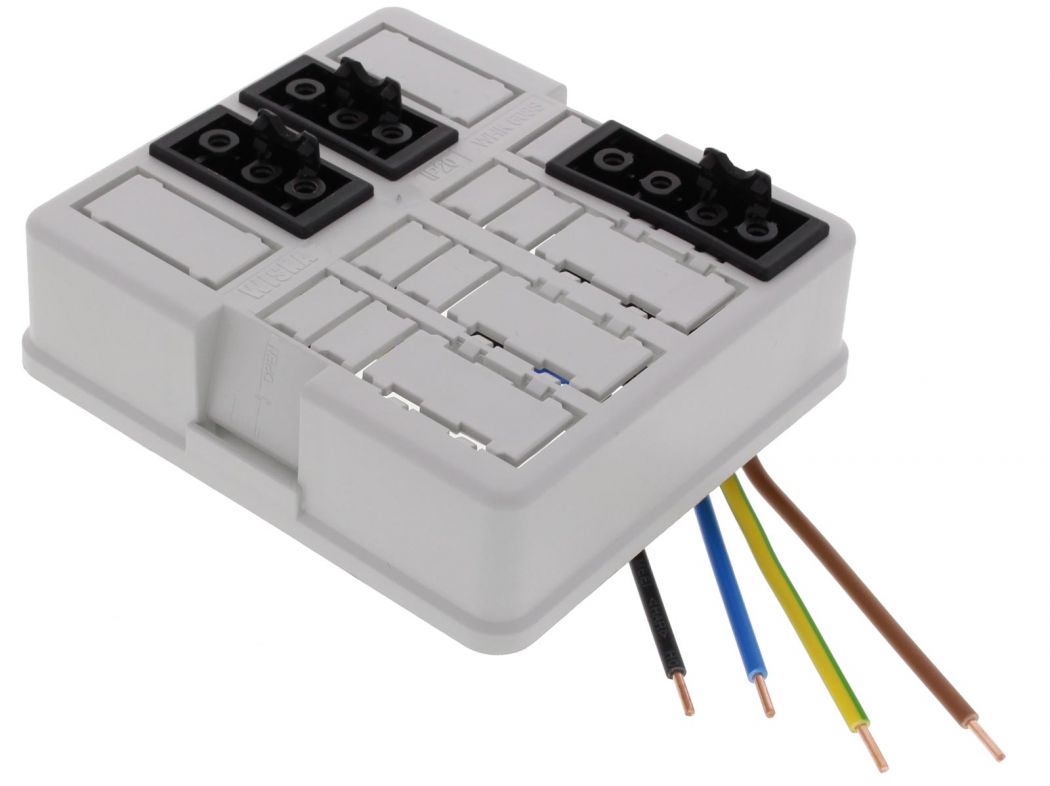 Pre-wired lid, in this example with 3 pole and 4 pole installation connectors (more options available)