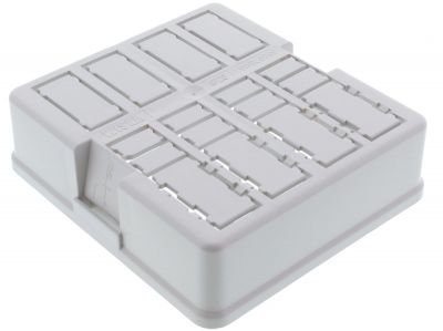 WKH - lid with eight rectangular knockouts for 3, 4 or 5 pole installation connectors from all regular manufacturers