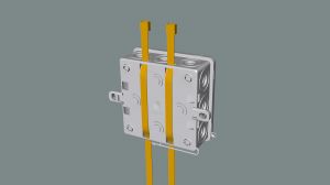 Fixture with cable ties. Conveniently placed all around the rear side.