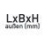 External dimensions LxWxH